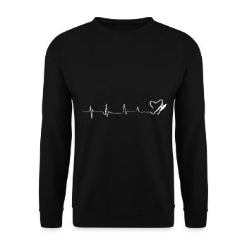 Heart - Heartbeat - Climbing - (5) - Unisex Sweatshirt - black - Front - Alina (178cm) & Michal (187cm)