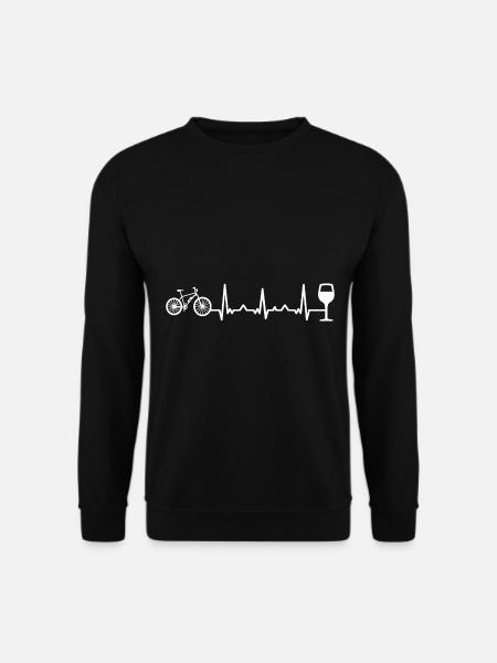 Heartbeat Wine and Ebike - (E) - Unisex Sweatshirt - black