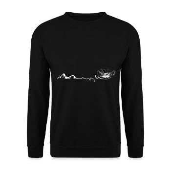 Flower - Heartbeat - Mountain - (3) - Unisex Sweatshirt - black - Front - Alina (178cm) & Michal (187cm)
