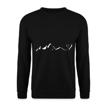 Heart - Mountain - (14) - Unisex Sweatshirt - black - Front - Alina (178cm) & Michal (187cm)