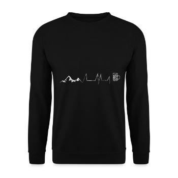 Bier - Herzschlag - Berg - (10) - Unisex Pullover - Schwarz - Vorne - Alina (178cm) & Michal (187cm)