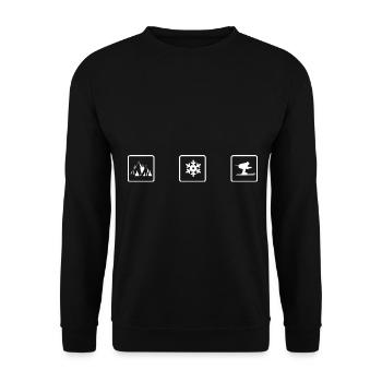 Mountain - Snow - Skiing - (2) - Unisex Sweatshirt - black - Front - Alina (178cm) & Michal (187cm)