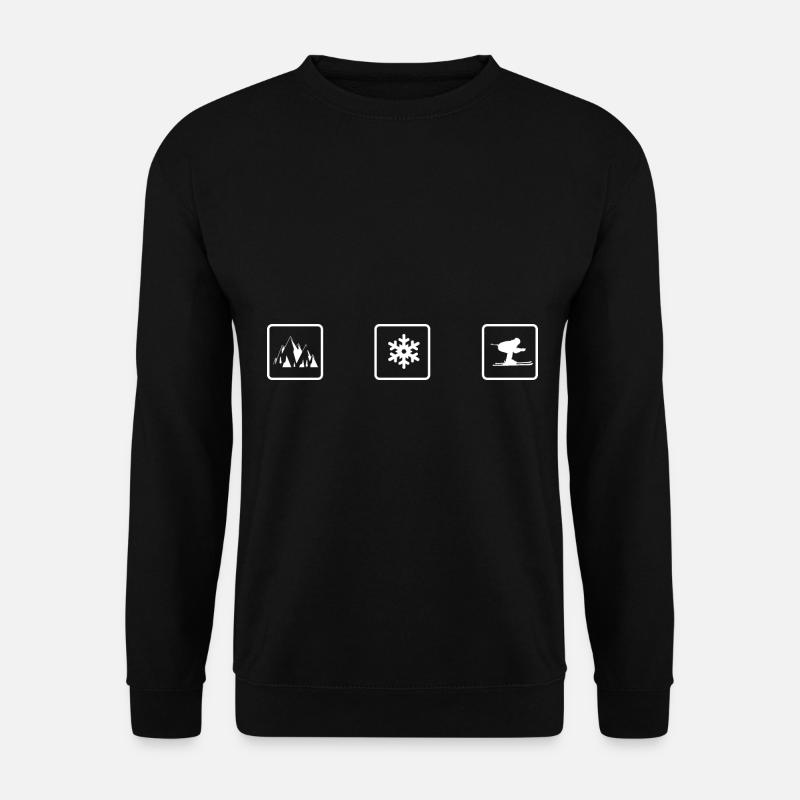 Mountain - Snow - Skiing - (2) - Unisex Sweatshirt - black