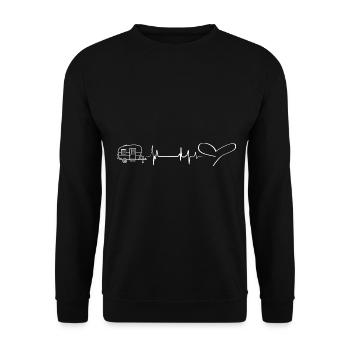 Heart - Heartbeat - Caravan - (12) - Unisex Sweatshirt - black - Front - Alina (178cm) & Michal (187cm)