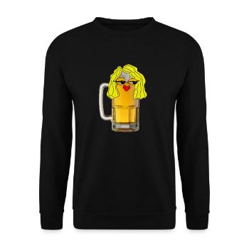 Bière blonde fraîche - Sweat-shirt Unisexe - noir - Devant - Alina (178cm) & Michal (187cm)