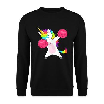 Tamponner cheerleader licorne - Sweat-shirt Unisexe - noir - Devant - Alina (178cm) & Michal (187cm)
