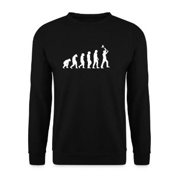 Lumberjack evolution forest worker logger - Unisex Sweatshirt - black - Front - Alina (178cm) & Michal (187cm)