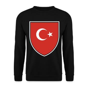 Türkei Flagge Osmanli - Unisex Pullover - Schwarz - Vorne - Alina (178cm) & Michal (187cm)
