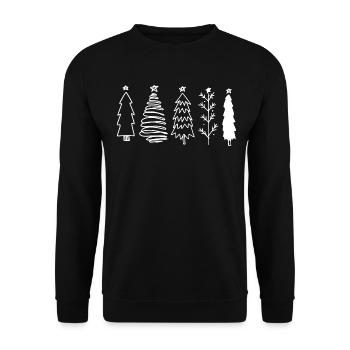 Christmas Tree - X-MAS Christmas Trees - Unisex Sweatshirt - black - Front - Alina (178cm) & Michal (187cm)