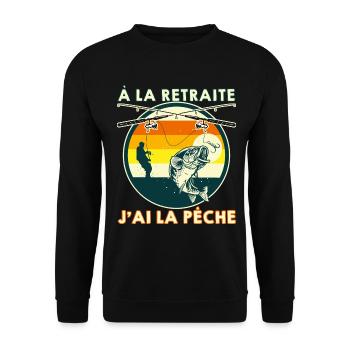 Pêche Retraité Super Cool Pour Papy - Sweat-shirt Unisexe - noir - Devant - Alina (178cm) & Michal (187cm)