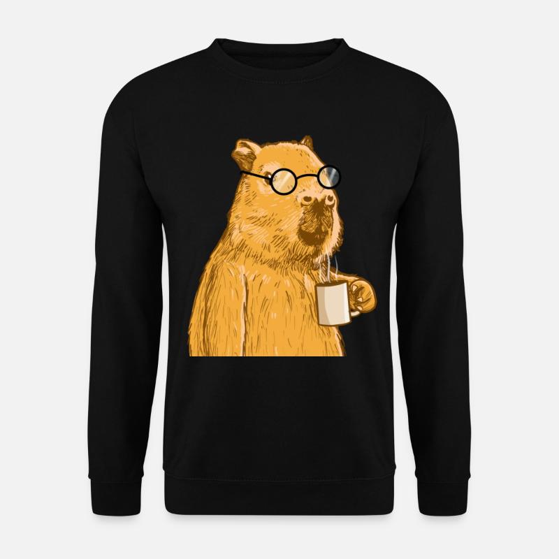 Capybara with glasses - Unisex Sweatshirt - black