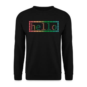 Hello in Pixels - Unisex Sweatshirt - black - Front - Alina (178cm) & Michal (187cm)