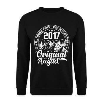 août 2017 Original:7 Ans Cadeau d'Anniversaire - Sweat-shirt Unisexe - noir - Devant - Alina (178cm) & Michal (187cm)