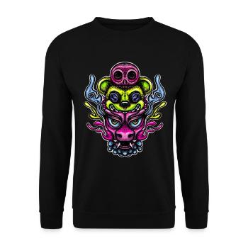 Dragon, bear and skully color - Unisex Sweatshirt - black - Front - Alina (178cm) & Michal (187cm)