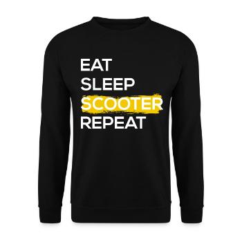 Eat Sleep Scooter Repeat II - Unisex Sweatshirt - black - Front - Alina (178cm) & Michal (187cm)