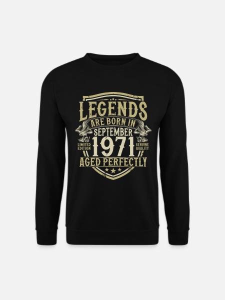 Septembre 1971 Vintage Vintage Rétro Anniversaire - Sweat-shirt Unisexe - noir