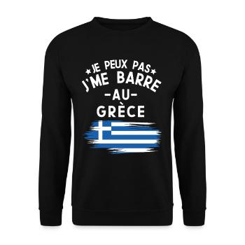 Je Peux Pas J'me Barre Au Grèce Vacances - Sweat-shirt Unisexe - noir - Devant - Alina (178cm) & Michal (187cm)