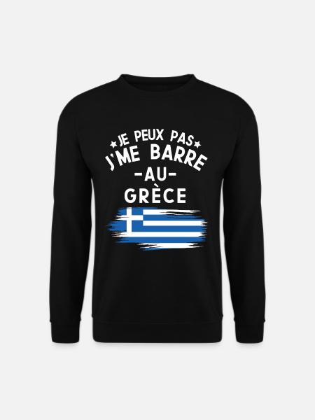 Je Peux Pas J'me Barre Au Grèce Vacances - Sweat-shirt Unisexe - noir