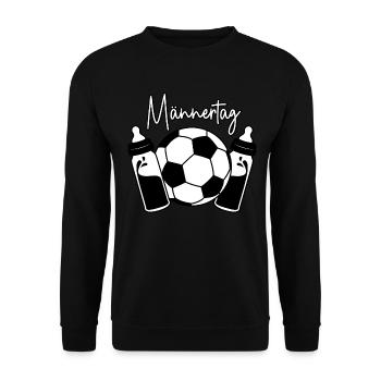 Vatertag Fußball Papa Sohn Baby Flaschen Männertag - Unisex Pullover - Schwarz - Vorne - Alina (178cm) & Michal (187cm)