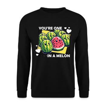 YOU'RE ONE IN A MELON - Unisex Sweatshirt - black - Front - Alina (178cm) & Michal (187cm)