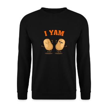 Ich Yam - sie ist meine süße Kartoffel - Unisex Pullover - Schwarz - Vorne - Alina (178cm) & Michal (187cm)