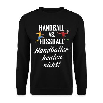 Handballer Handball Geschenk - Unisex Pullover - Schwarz - Vorne - Alina (178cm) & Michal (187cm)