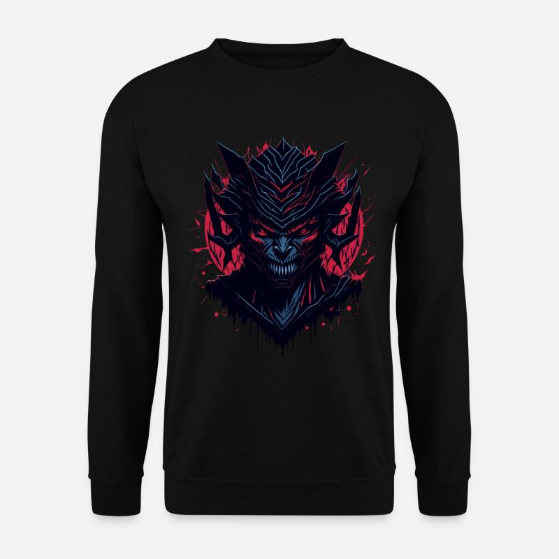Böse Monster Gesicht böse dunkel düster Fantasy - Unisex Pullover - Schwarz