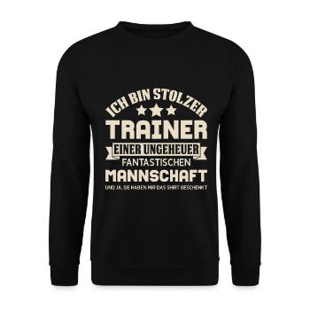 Coach saying - Unisex Sweatshirt - black - Front - Alina (178cm) & Michal (187cm)