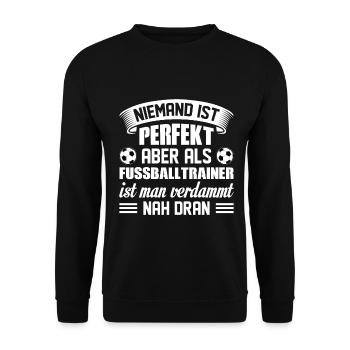 Fußballtrainer - Unisex Pullover - Schwarz - Vorne - Alina (178cm) & Michal (187cm)