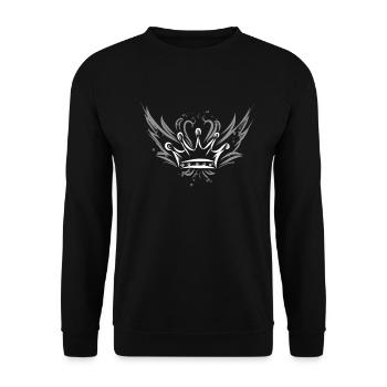 Couronne avec ailes - Sweat-shirt Unisexe - noir - Devant - Alina (178cm) & Michal (187cm)