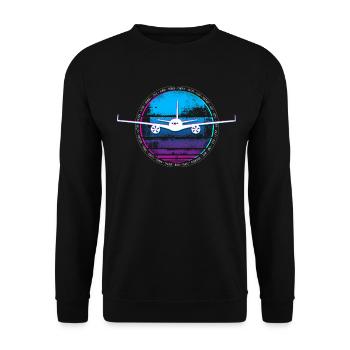 Pilot Flugzeug phonetisches Pilotenalphabet - Unisex Pullover - Schwarz - Vorne - Alina (178cm) & Michal (187cm)