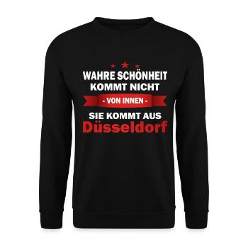 Düsseldorf TShirt - Unisex Pullover - Schwarz - Vorne - Alina (178cm) & Michal (187cm)