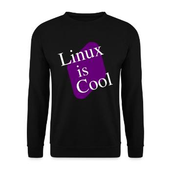 Linux is cool - Schriftzug für Computer Fans - Unisex Pullover - Schwarz - Vorne - Alina (178cm) & Michal (187cm)