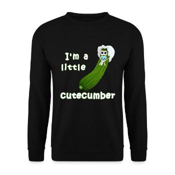 Little Cutecumber - Sweet and lovely baby cucumber - Unisex Sweatshirt - black - Front - Alina (178cm) & Michal (187cm)