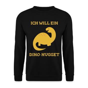Dino Nugget Nuggets Dinosaurier Geschenk - Unisex Pullover - Schwarz - Vorne - Alina (178cm) & Michal (187cm)