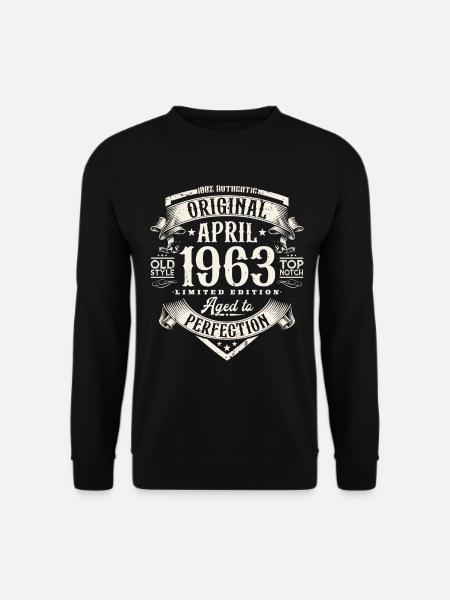 April 1963 Jahrgang Geburtstag Vintage Geschenk - Unisex Pullover - Schwarz