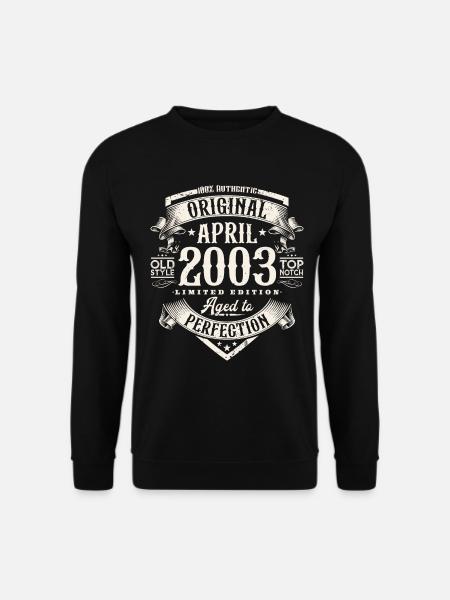 April 2003 Jahrgang Geburtstag Vintage Geschenk - Unisex Pullover - Schwarz