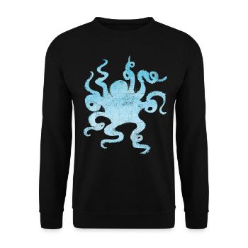 Cuttlefish Marine Biologist Zoo Vintage - Unisex Sweatshirt - black - Front - Alina (178cm) & Michal (187cm)
