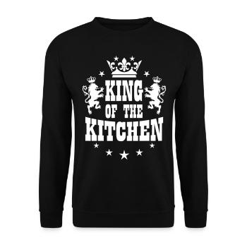 08 KING of the Kitchen Lion Crown - Unisex Sweatshirt - black - Front - Alina (178cm) & Michal (187cm)