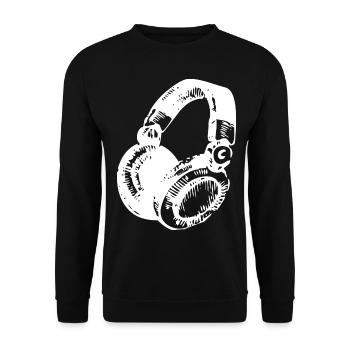 DJ Headset - Unisex Sweatshirt - black - Front - Alina (178cm) & Michal (187cm)