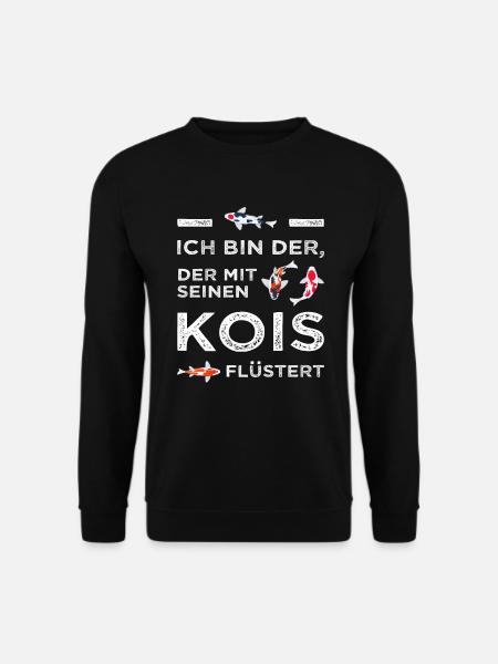 Der mit seinen Kois flüstert Koi Karpfen Japan - Unisex Pullover - Schwarz