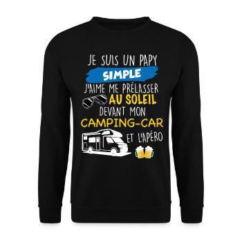 Camping Camping car Caravane - Sweat-shirt Unisexe - noir - Devant - Alina (178cm) & Michal (187cm)
