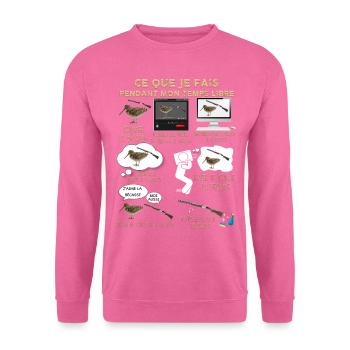 La bécasse du papa chasseur - Sweat-shirt Unisexe - rose - Devant