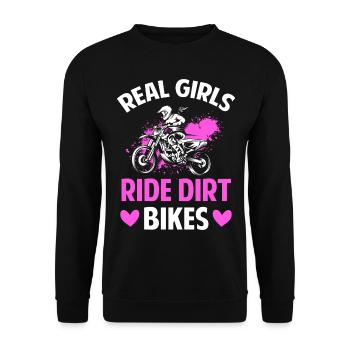 Motocross Motorcyclist Motor Race - Unisex Sweatshirt - black - Front - Alina (178cm) & Michal (187cm)
