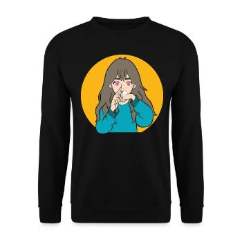 COCAINE SNIFFING ANIME GIRL - Unisex Sweatshirt - black - Front - Alina (178cm) & Michal (187cm)