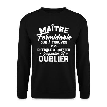 Maître Formidable Idée Cadeau Maître D'école - Sweat-shirt Unisexe - noir - Devant - Alina (178cm) & Michal (187cm)