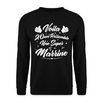 Voilà à quoi ressemble une super marraine - Sweat-shirt Unisexe - noir - Devant - Alina (178cm) & Michal (187cm)