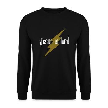 Jesus is Lord - Christian - Unisex Sweatshirt - black - Front - Alina (178cm) & Michal (187cm)