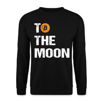 Bitcoin to the moon Bitcoin - Unisex Sweatshirt - black - Front - Alina (178cm) & Michal (187cm)