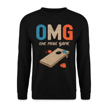 OMG One More Game Toss Like a Boss Cornhole Player - Unisex Pullover - Schwarz - Vorne - Alina (178cm) & Michal (187cm)